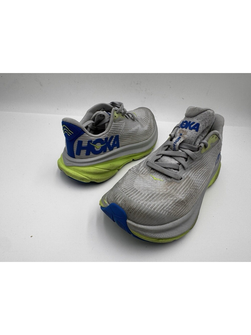 Hoka One One Clifton 9 Youth Sneakers Size 3.5 Gray Running Athletic Shoes